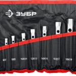 Ключи торцовые, трубчатые двухсторонние, 6-22мм, с воротком, 9шт, набор, ЗУБР ″Мастер″: 27162-H9