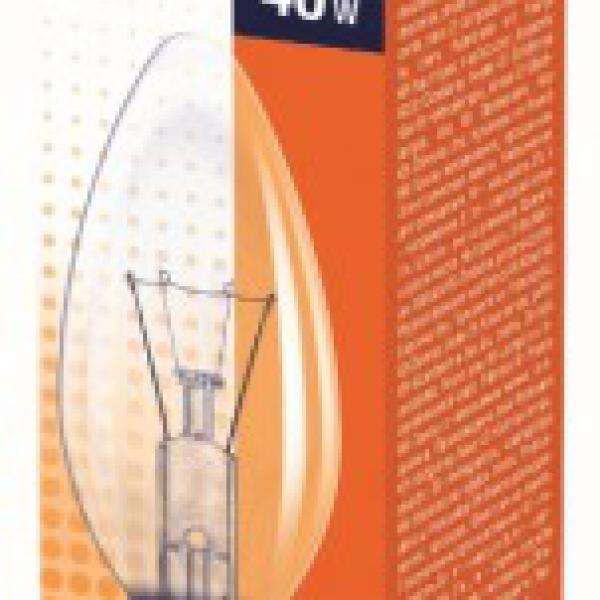Лампа накал.40W E14 свеча прозрачная OSRAM B 4008321788641