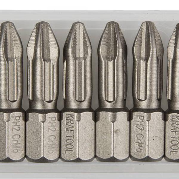 Биты PH2х25мм "X-DRIVE" торсионные кованые,  KRAFTOOL 26121-2-25-10